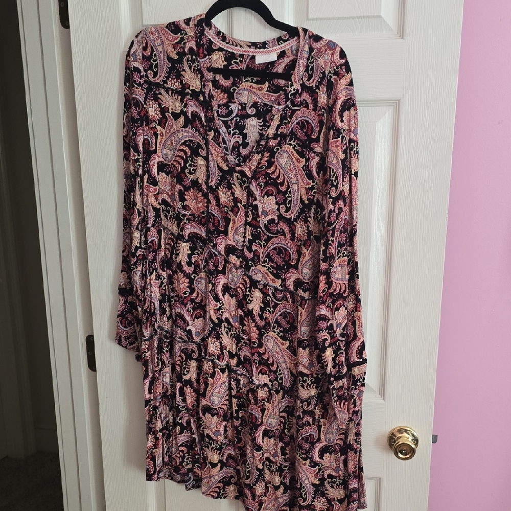 Knox Rose Multicolor Paisley Long Sleeve Dress